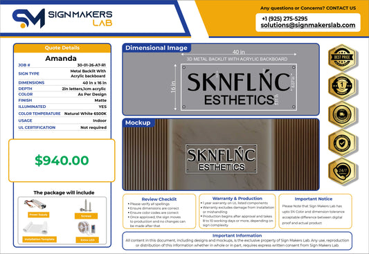 SKNFLŃC Esthetics 3D Metal Backlit