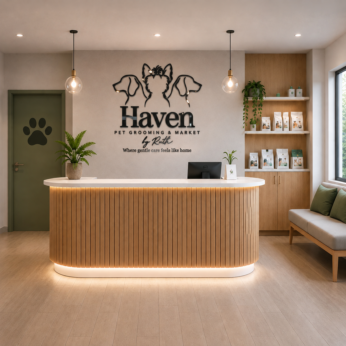 Haven Pet Grooming & Market Acrylic Letter Sign