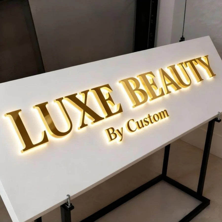 Metal Sign Posts. 3d Custom 3D Metal Signs for Business | LED Backlit Halo Effect – Sign ...