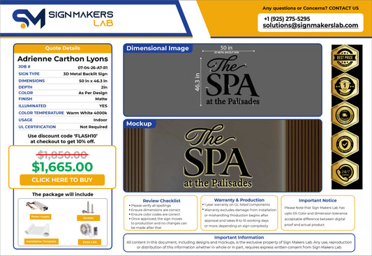 The Spa at the Palisades Metal Sign